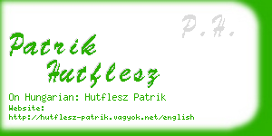 patrik hutflesz business card